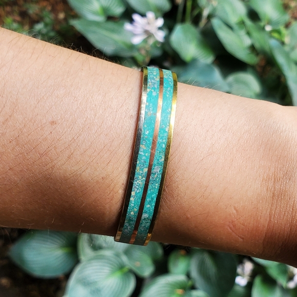 *RARE* Vintage Mexican Turquoise Cuff Bracelet - Picture 2 of 16